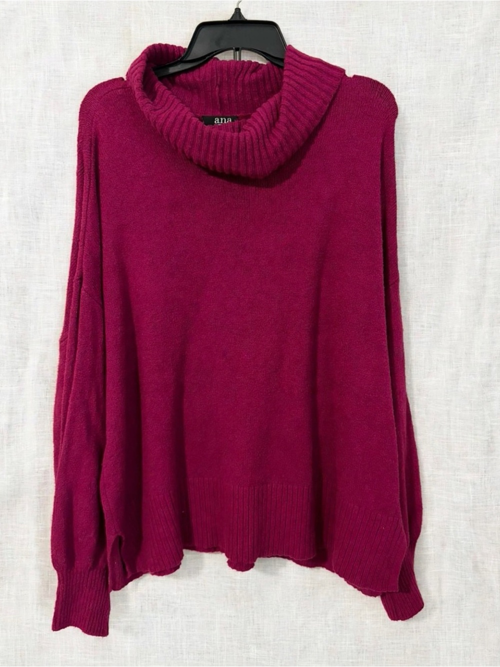 a.n.a Magenta Ribbed Cowl Neck Sweater